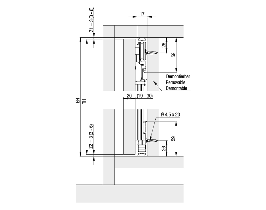 Guarnitura per 1 anta Hawa Concepta 40