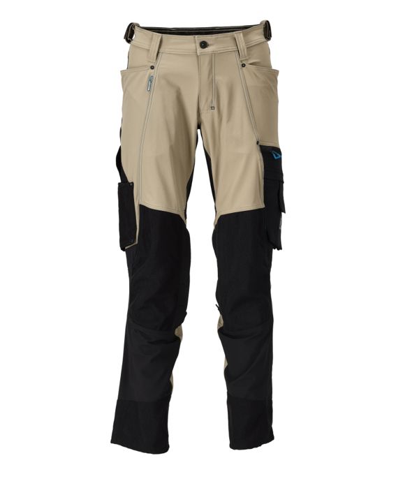 Pantaloni con tasche porta-ginocchiere ADVANCED kakichiaro/nero