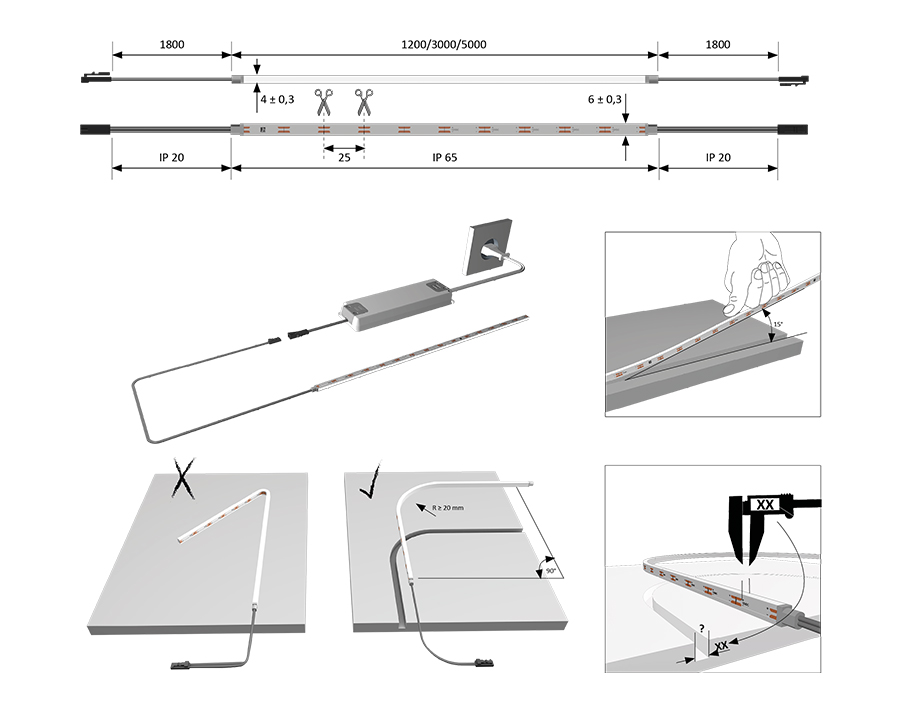 Striscia LED Versa Versa Fix 4x6 