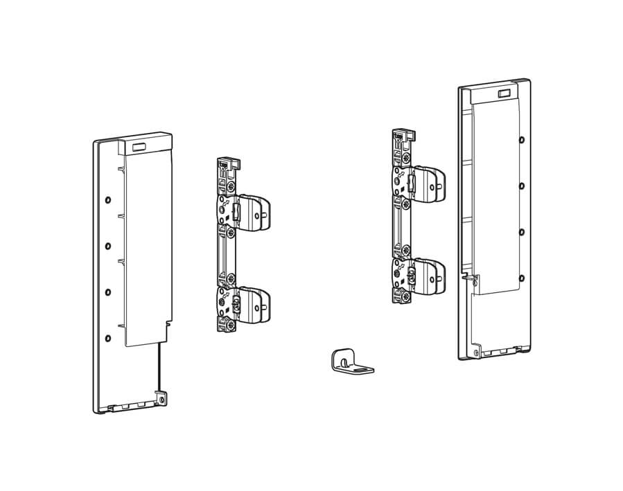 Giunzione per frontale interno configurabile AvanTech YOU, utilizzo con spondina, altezza sistema 187 