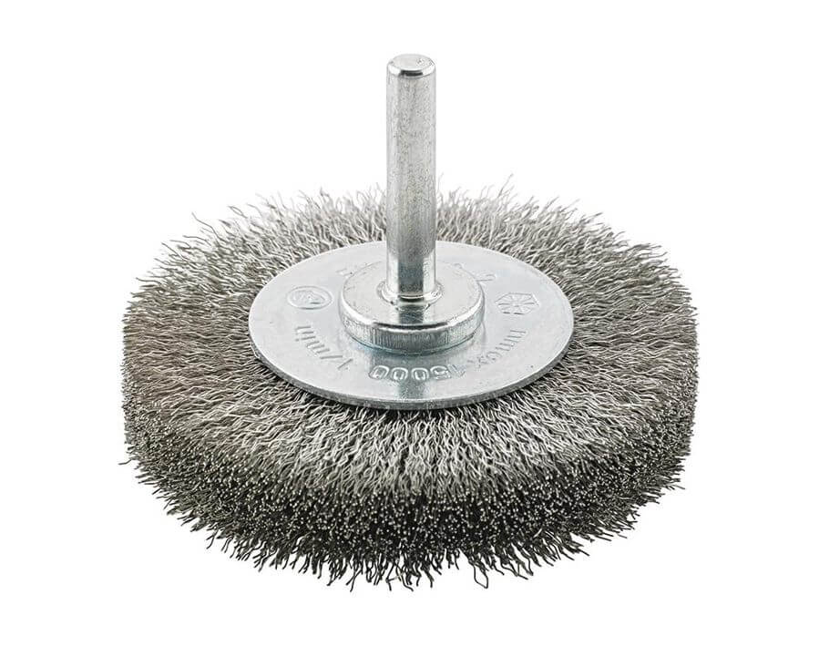 Werkzeug-Rundbürste, rostfreier Stahldraht (1.4310), gewellt