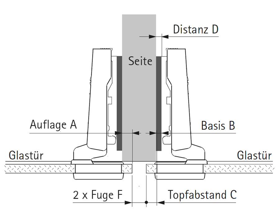 Cerniera per ante in vetro Intermat 9904