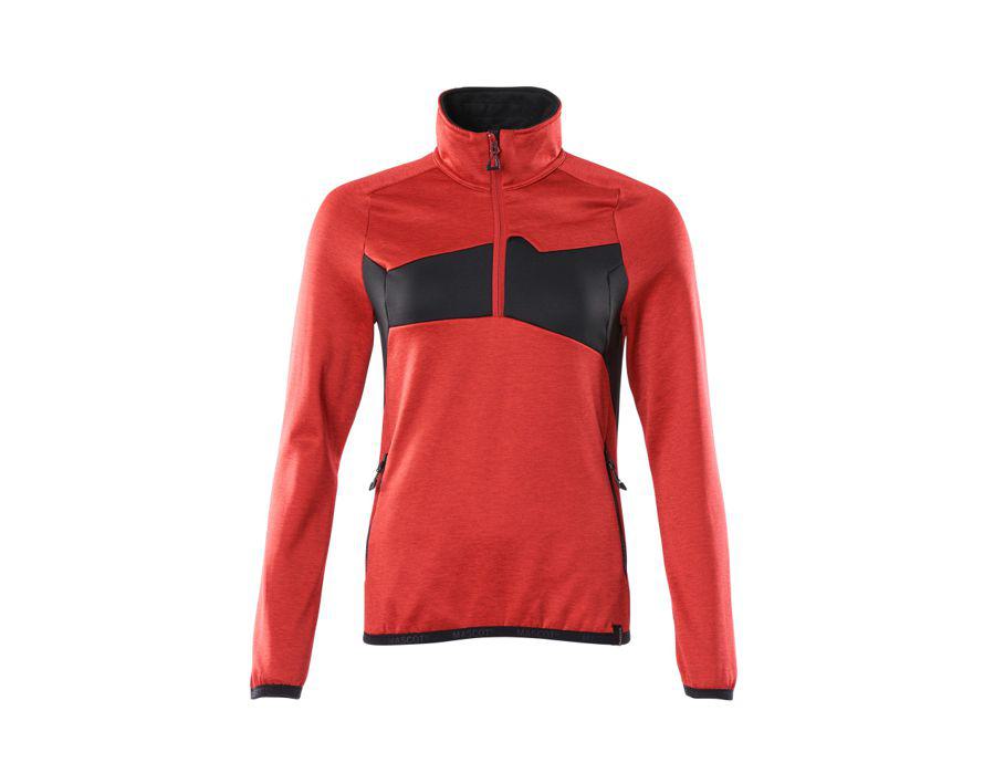 Maglione in pile con mezza cerniera ACCELERATE rosso/nero