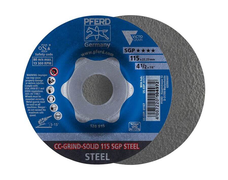 Schleifscheibe CC-GRIND SOLID SGP STEEL für die Stahlbearbeitung