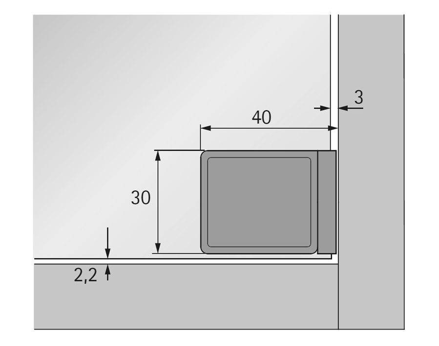Maniglia per anta in vetro
