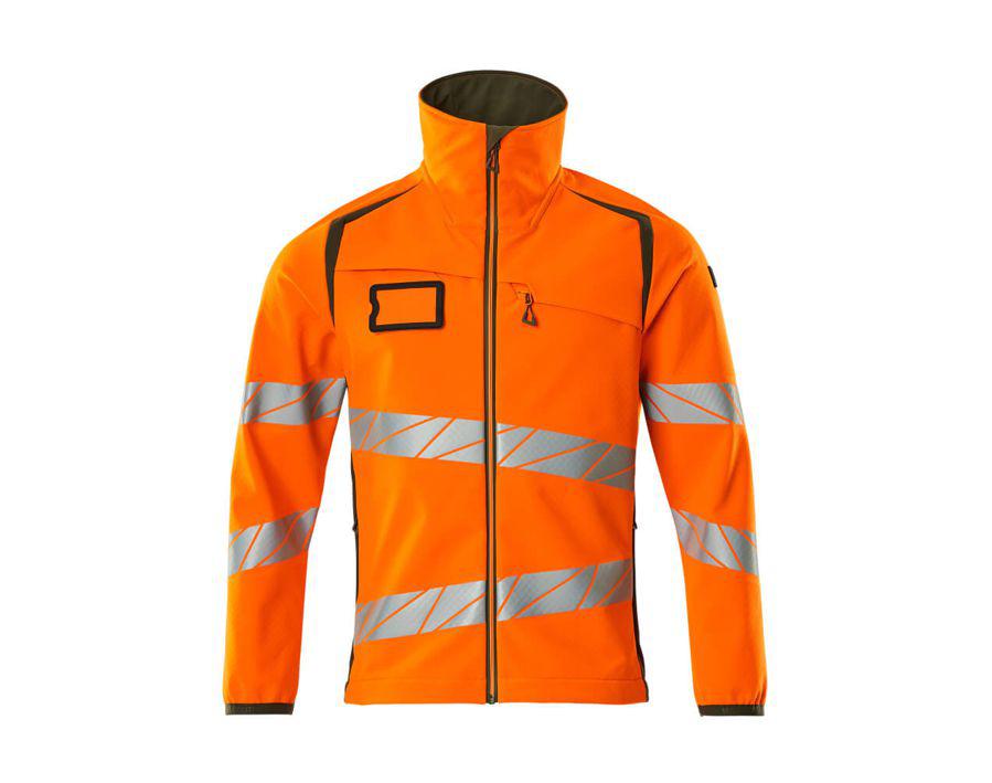 Giacca Softshell ACCELERATE SAFE hi-vis arancio/verde muschio