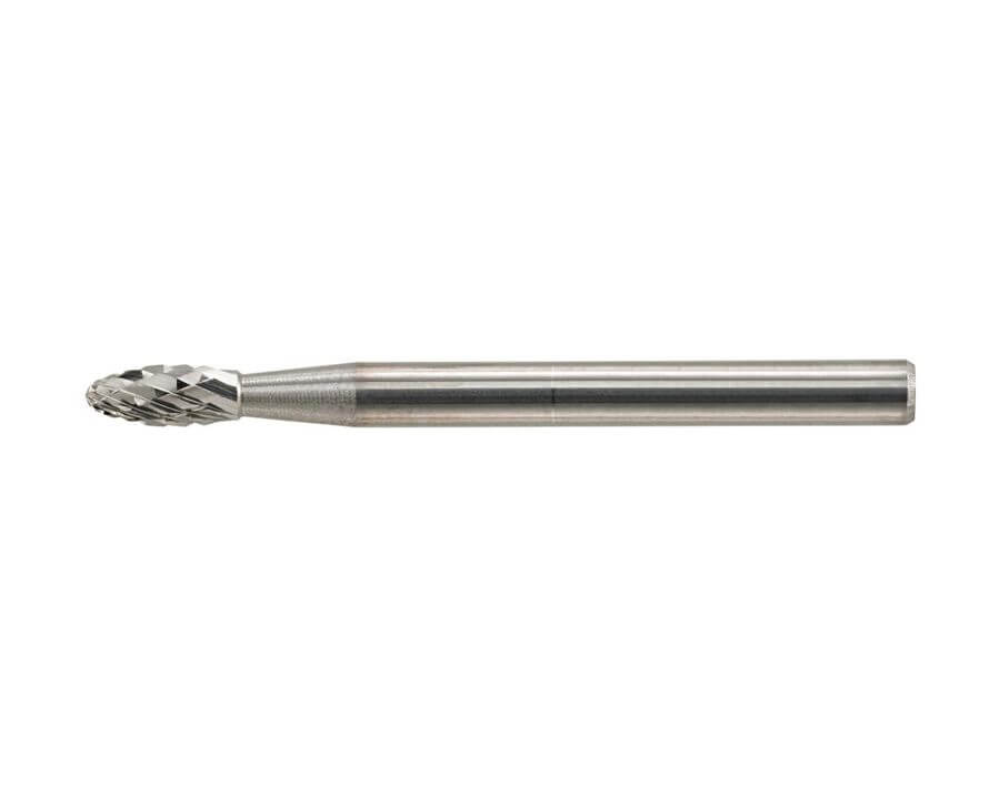 Hartmetall-Kleinfrässtift (Rotorfräser) DIN 8033 – Schaft-Ø 3 mm, Flammenform B, Zahnung C