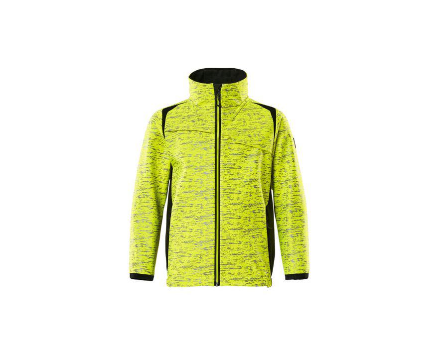 Giacca softshell da bambino ACCELERATE SAFE hi-vis giallo/nero