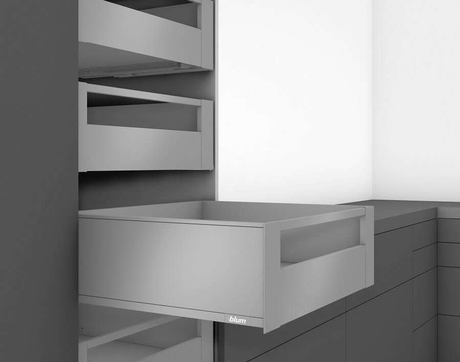 Legrabox - Cassetto interno con ringhierina - altezza C - grigio orione opaco  