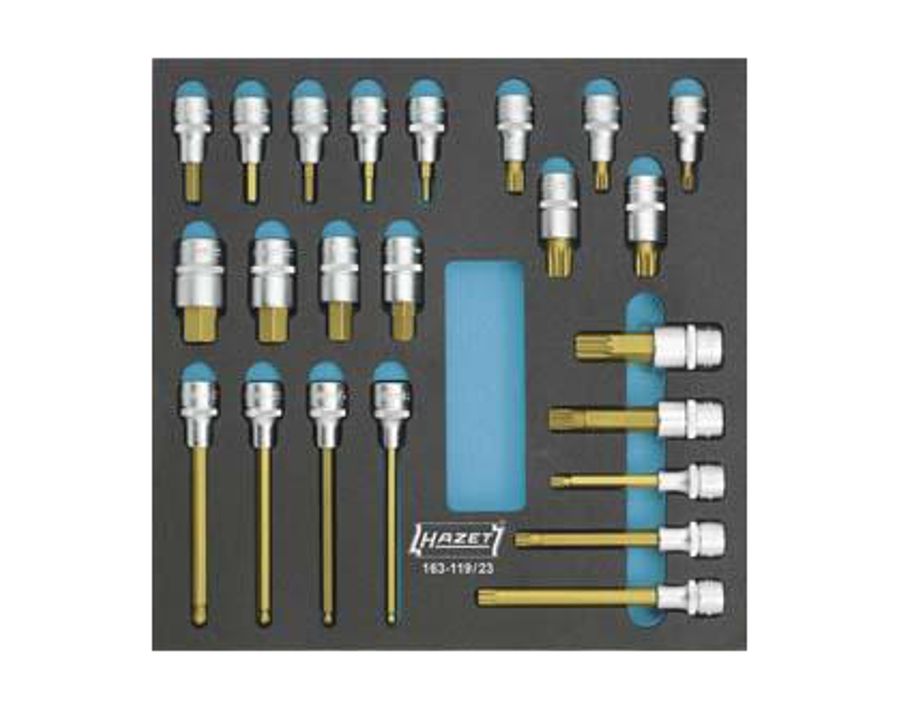 Werkzeugmodul Schraubendreher-Einsatz 1/2" TiN-beschichtet, 23-teilig, Modul 2/3