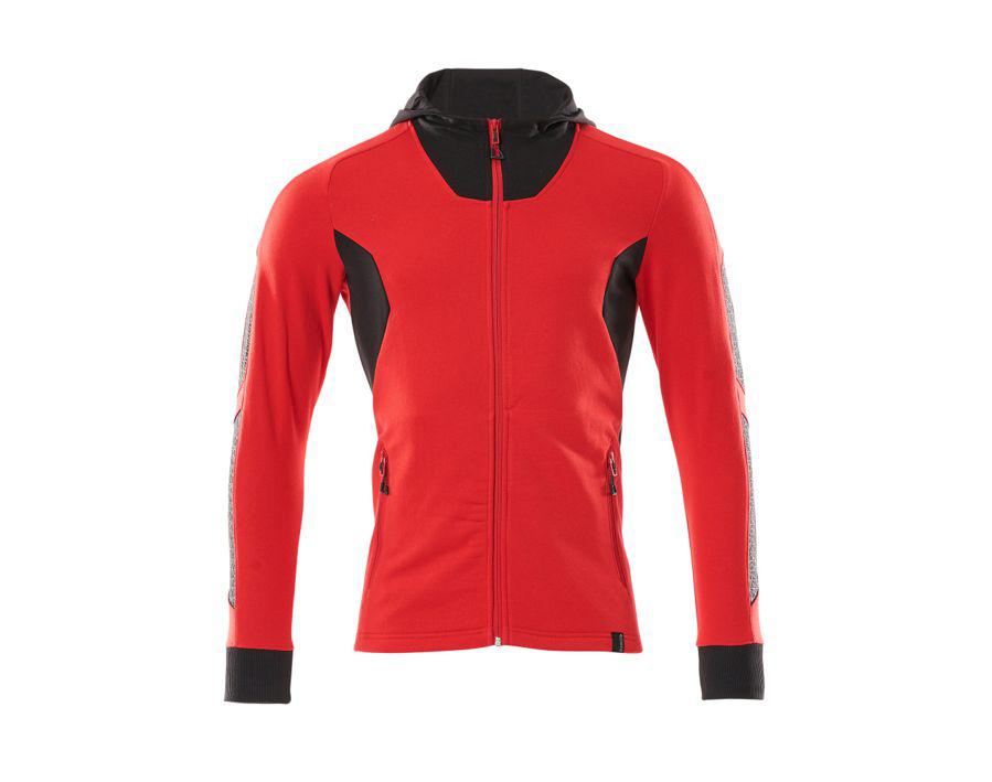 Felpa con cappuccio con chiusura lampo ACCELERATE rosso/nero