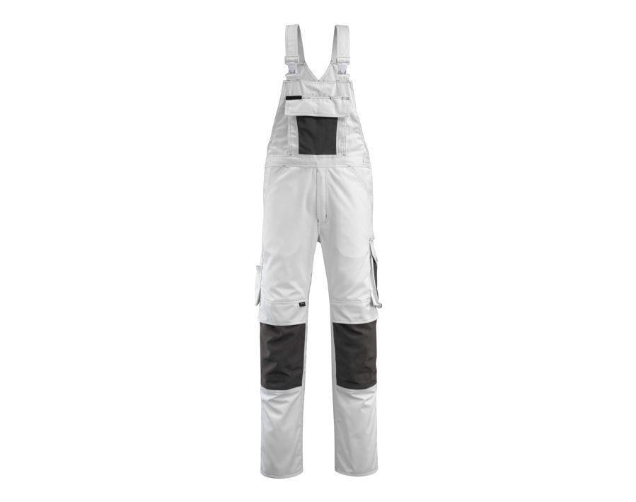 Salopette con tasche porta-ginocchiere UNIQUE bianco/antracite scuro