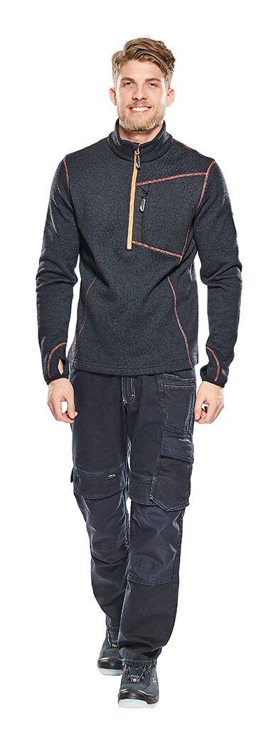 Maglione con mezza cerniera HARDWEAR nero