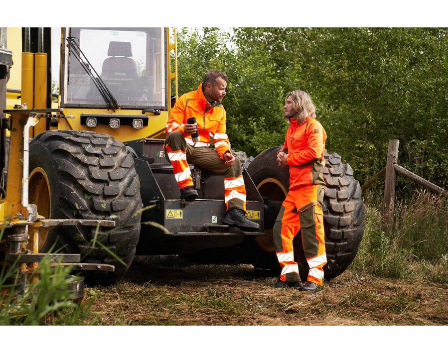 Maglione in pile con mezza cerniera ACCELERATE SAFE hi-vis arancio/petrolio scuro