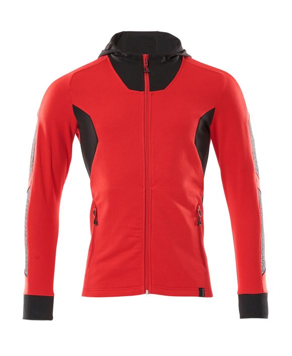 Felpa con cappuccio con chiusura lampo ACCELERATE rosso/nero