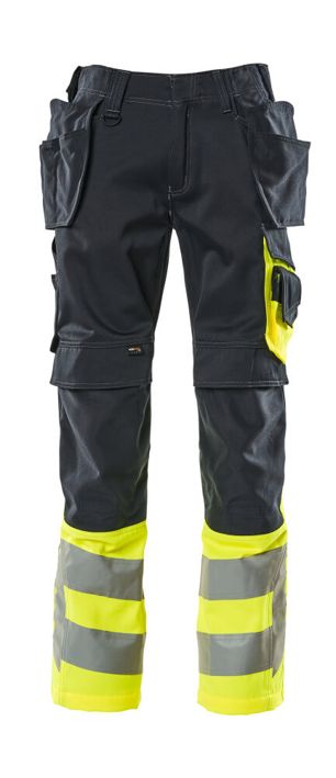 Pantaloni con tasche esterne SAFE SUPREME blu navy scuro/hi-vis giallo
