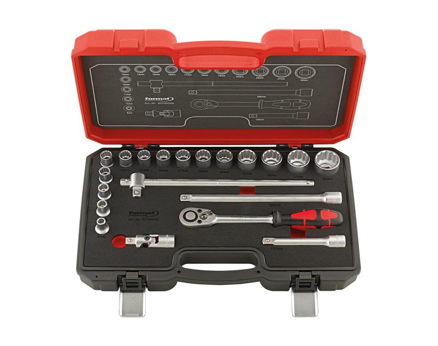 Zwölfkant-Steckschlüssel-Garnitur 1/2"