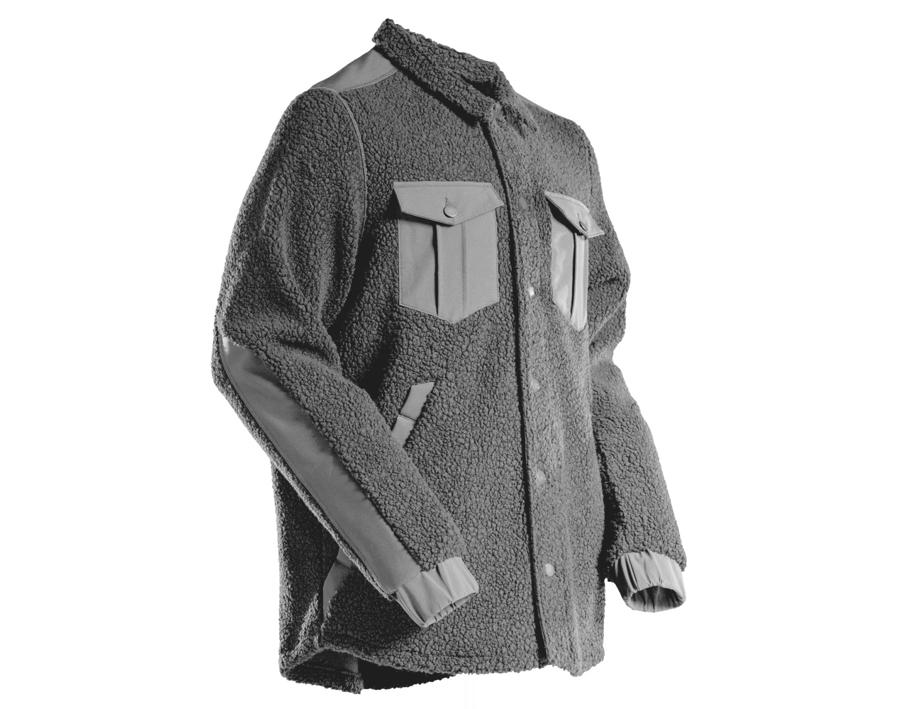 Camicia in pile CUSTOMIZED grigio pietra