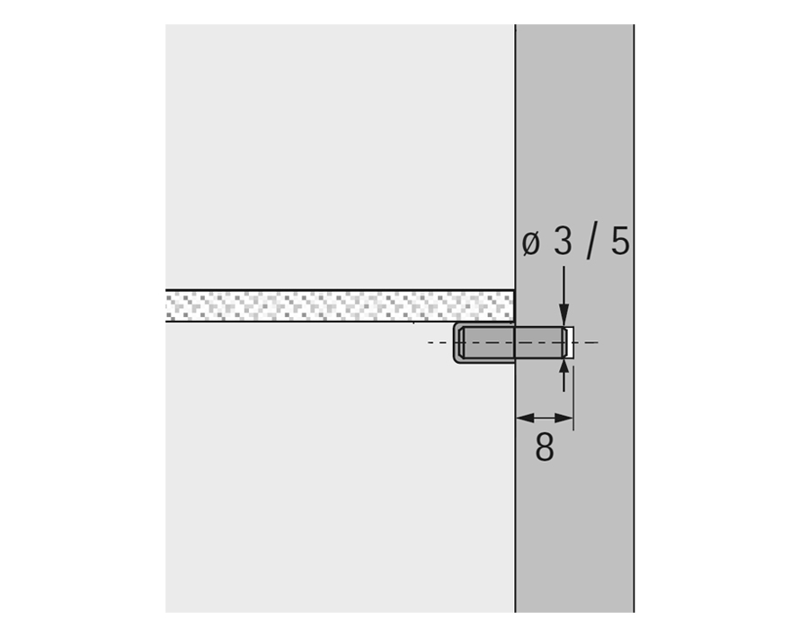Reggipiano per ripiani in vetro