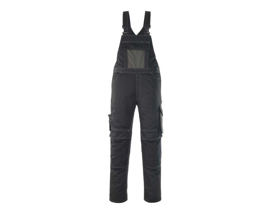 Salopette con tasche porta-ginocchiere UNIQUE nero/antracite scuro