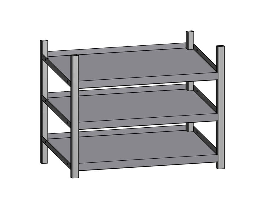 Modulo universale a 3 scomparti, angolato