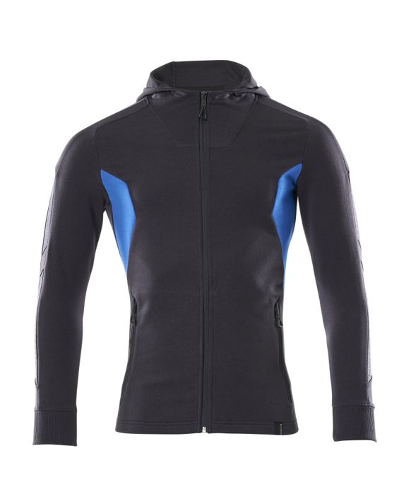 Felpa con cappuccio con chiusura lampo ACCELERATE blu navy scuro/azzurro