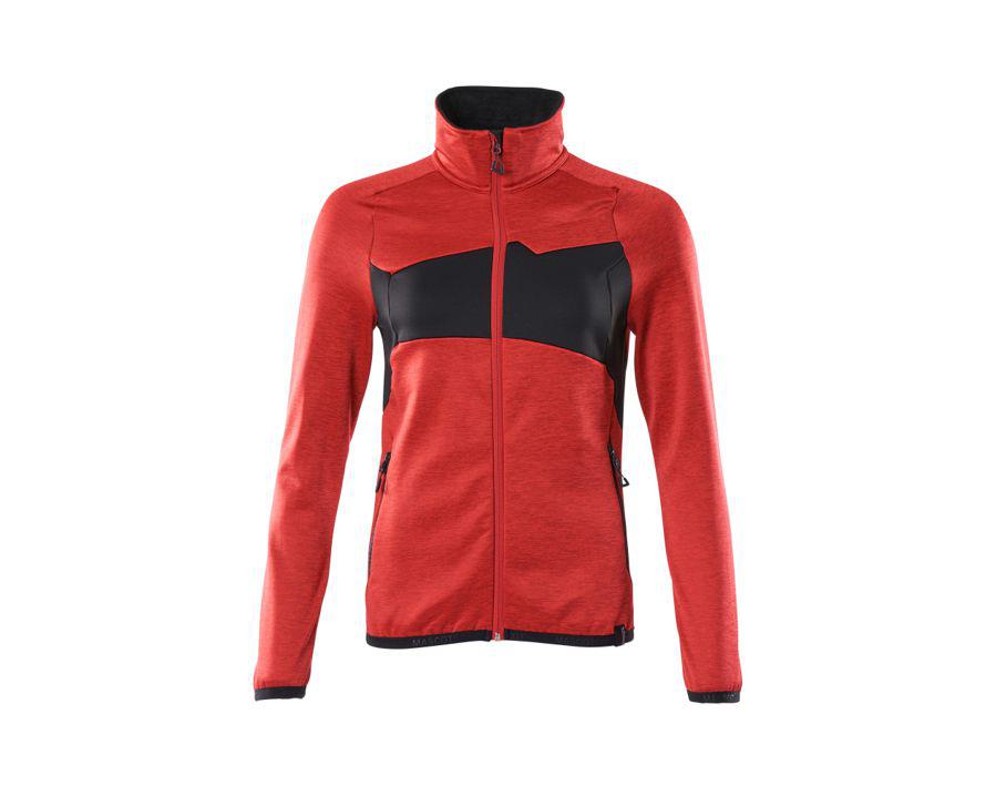 Maglione in pile con chiusura lampo ACCELERATE rosso/nero