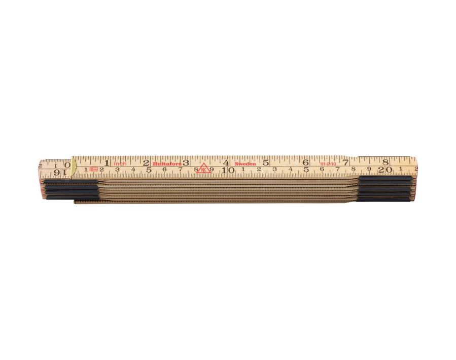 Holz-Gliedermaßstab (Schwedenmeter) mit Zolleinteilung