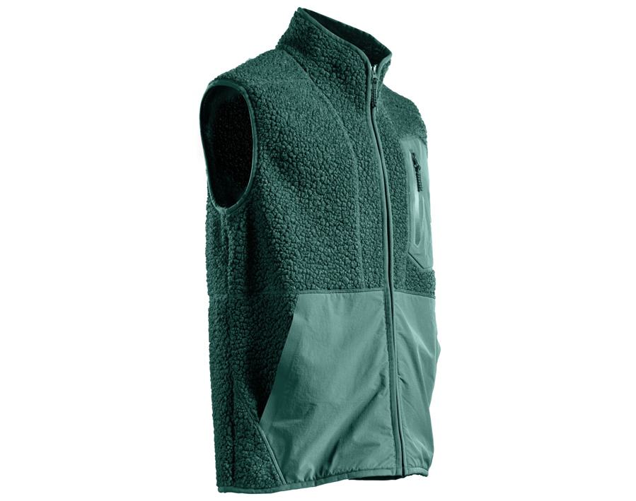 Gilet in pile con chiusura lampo CUSTOMIZED verde foresta