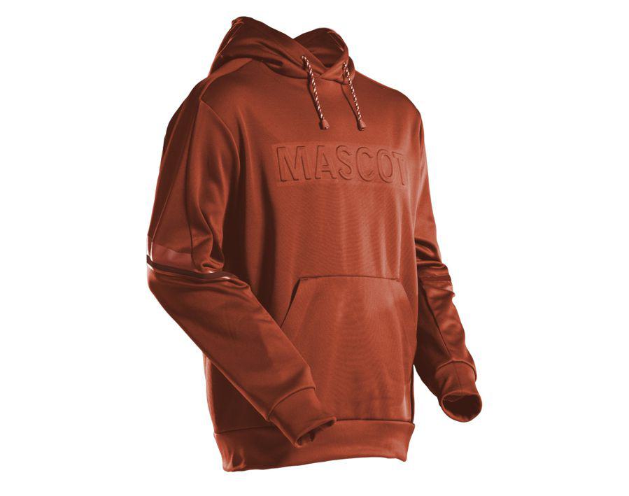 Felpa con cappuccio in pile CUSTOMIZED rosso autunno