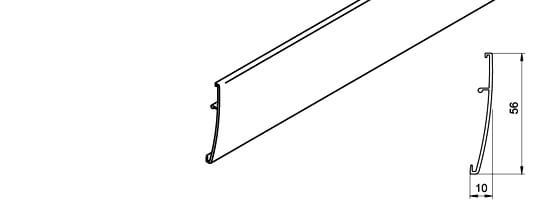 Profilo di copertura a clip per pattino di serraggio Hawa Porta 100 vetro GU / GM