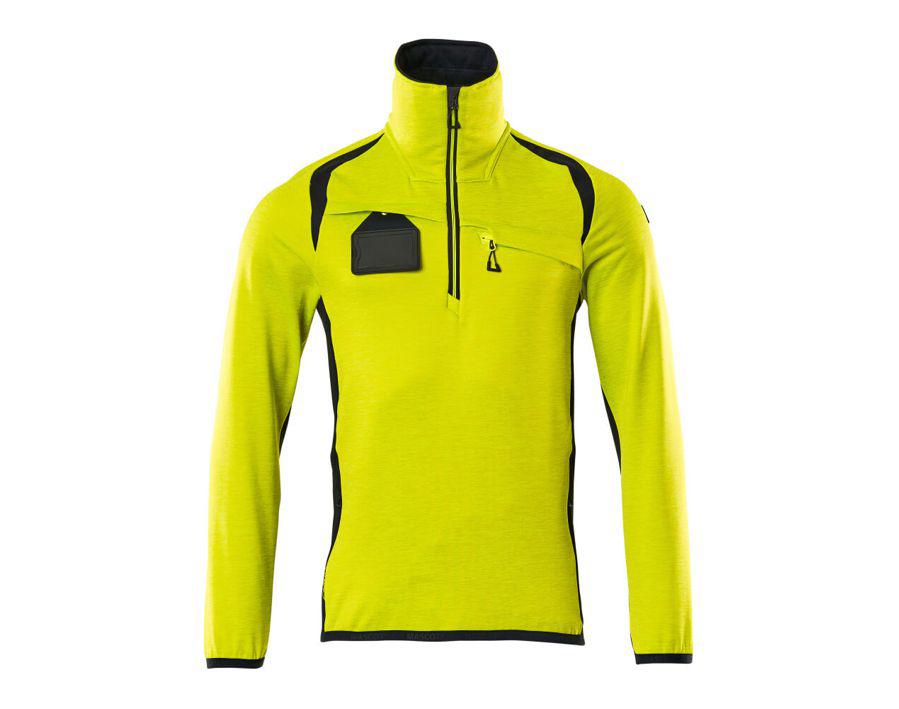 Maglione in pile con mezza cerniera ACCELERATE SAFE hi-vis giallo/blu navy scuro