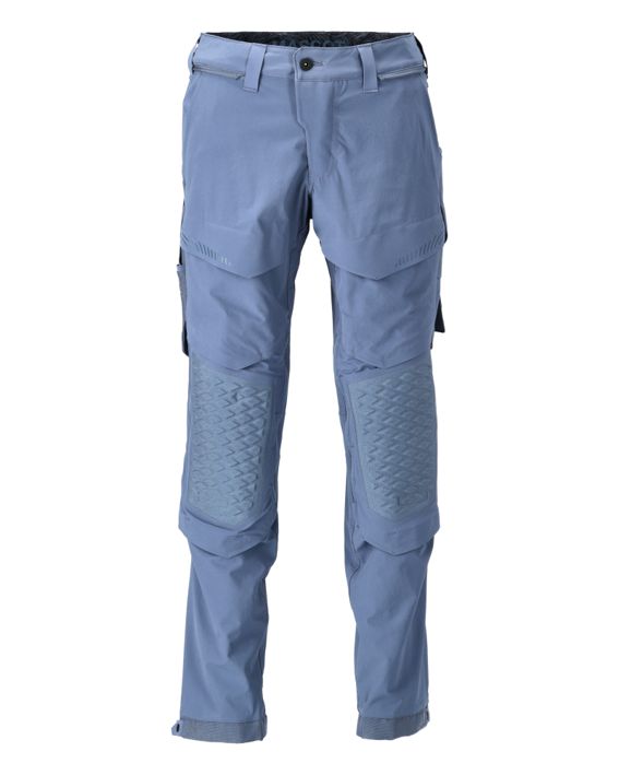 Pantaloni con tasche porta-ginocchiere CUSTOMIZED blu grigio