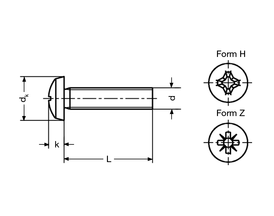Viti a testa cilindrica DIN 7985