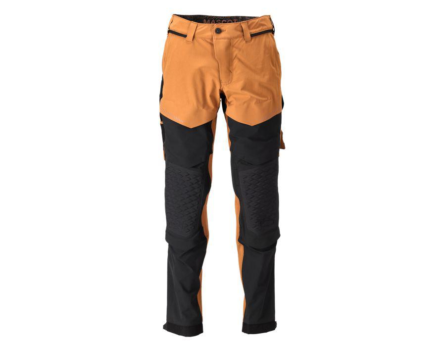 Pantaloni con tasche porta-ginocchiere CUSTOMIZED nocciola/nero