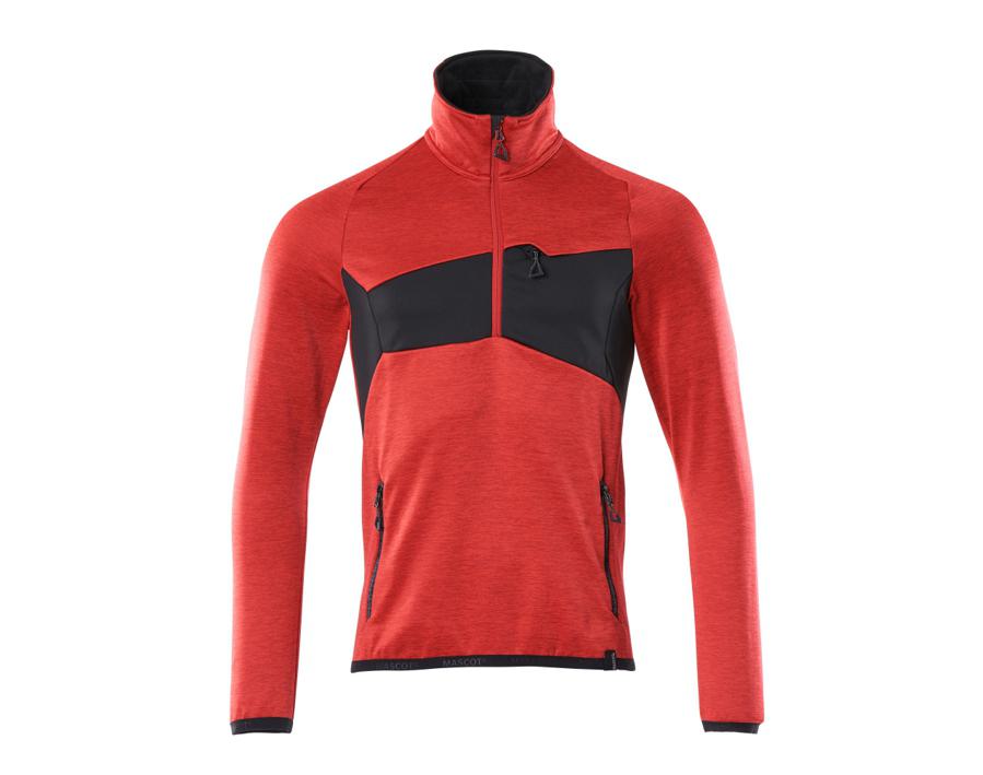 Maglione in pile con mezza cerniera ACCELERATE rosso/nero