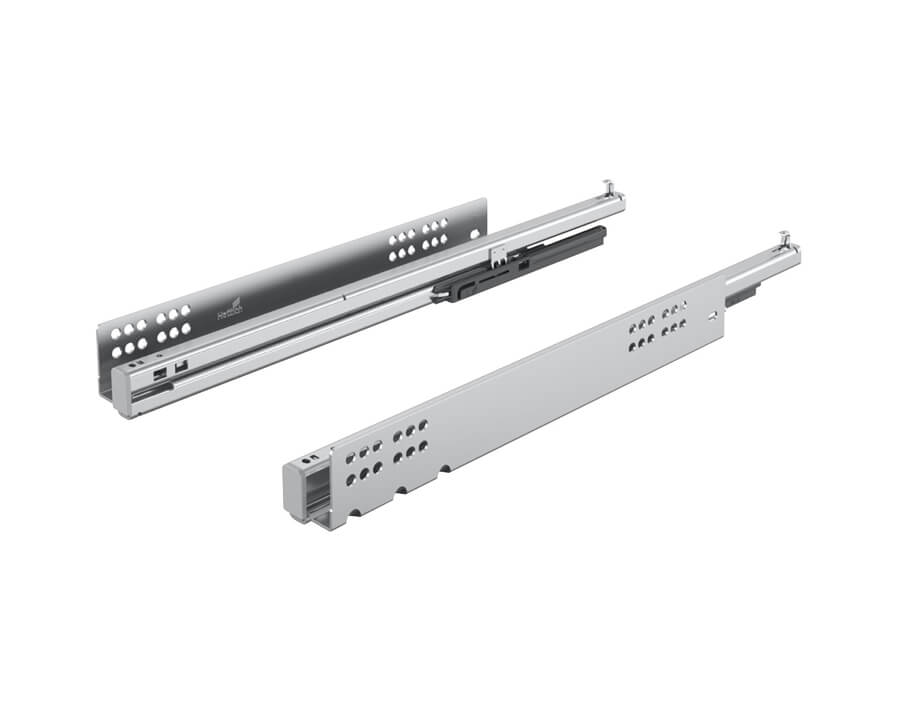 Guida ad estrazione totale per cassetti in legno Quadro V6+ con Silent System