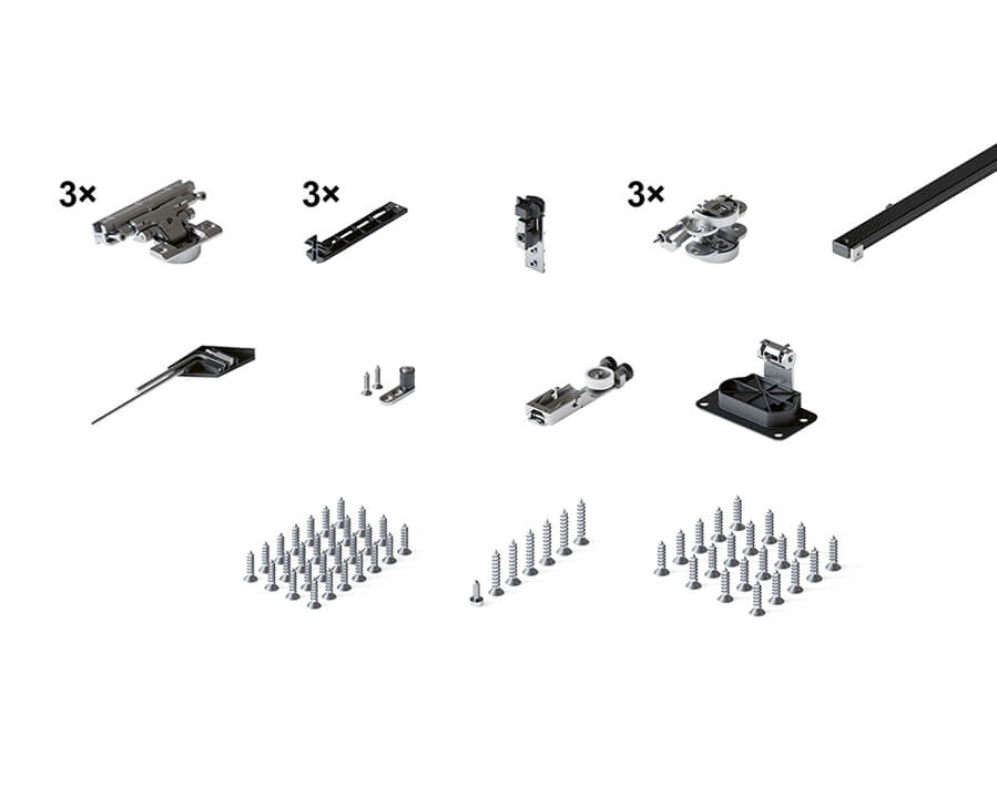 Guranitura base per ante scorrevoli Hawa Folding Concepta III 20 Pull 