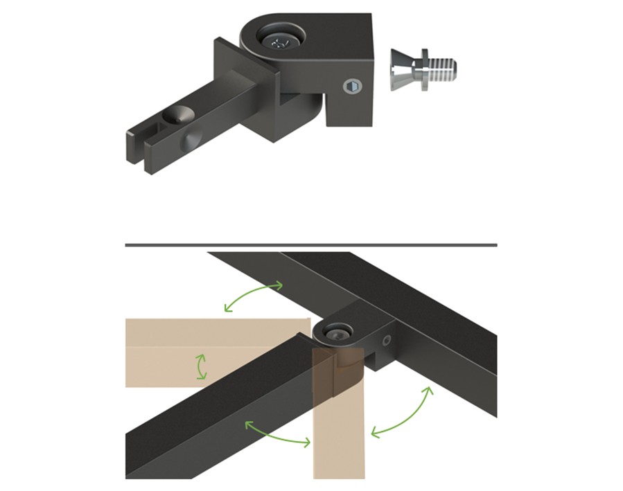 Cadro Raccordo a vite 180° effetto acciaio inox