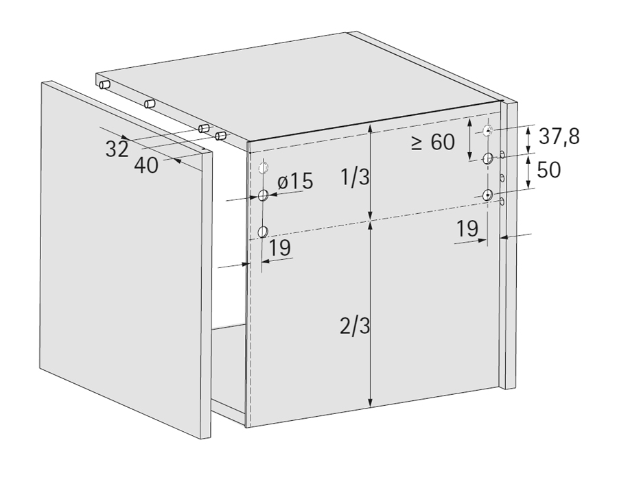 Attaccaglia per pensili SAH 215