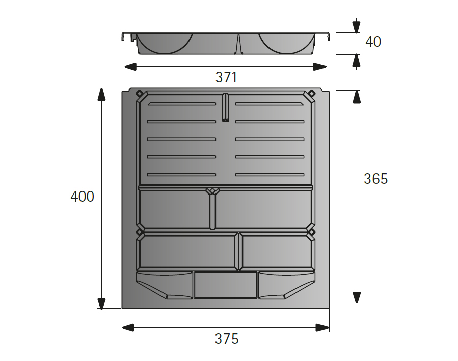 Cassettino per cancelleria altezza 40 mm Systema Top 2000 