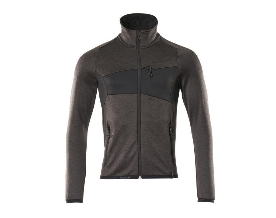 Maglione in pile con chiusura lampo ACCELERATE antracite scuro/nero
