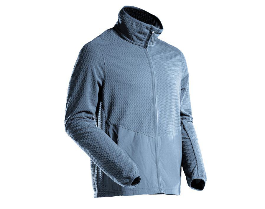 Maglione in micropile con chiusura lampo CUSTOMIZED blu grigio
