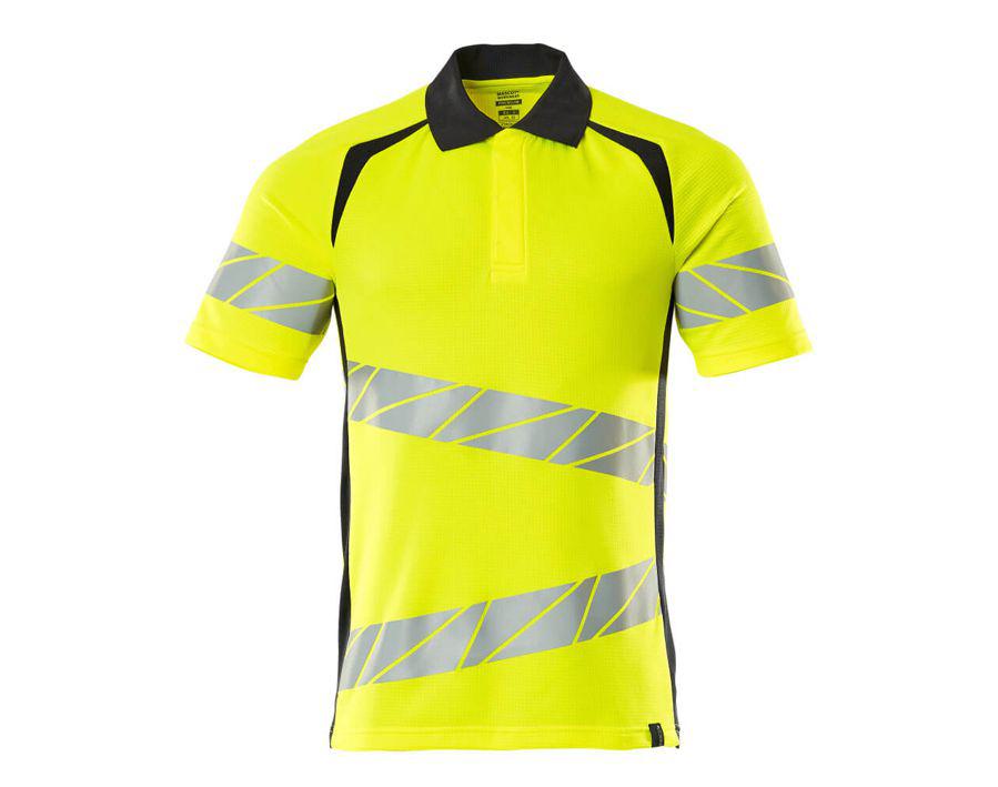 Polo ACCELERATE SAFE hi-vis giallo/blu navy scuro