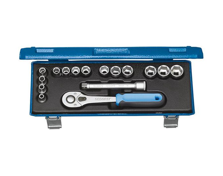 Sechskant-Steckschlüssel-Garnitur 3/8", 16-teilig