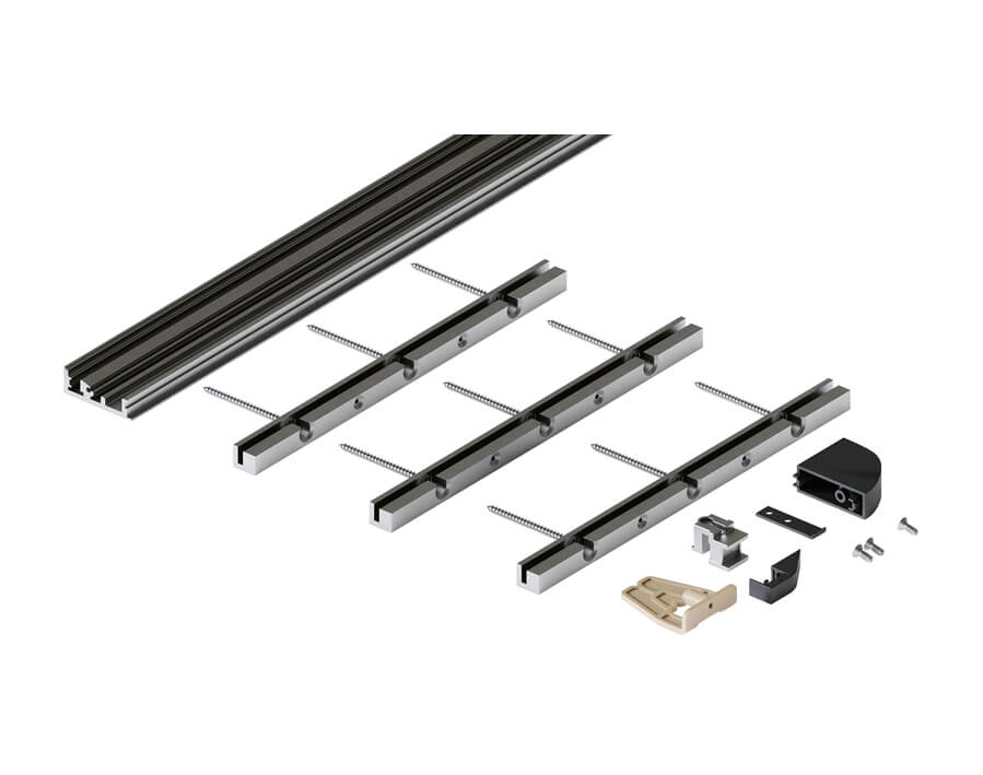 Set di profili per pavimento a 3 ante Hawa Folding Concepta