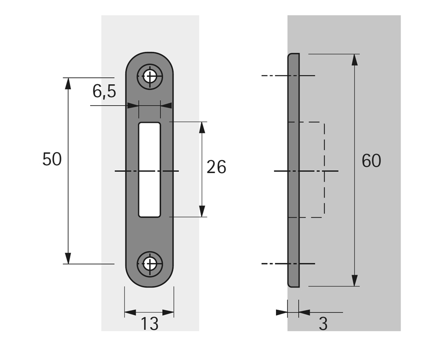 Incontro per serratura con cilindro per ante ad avvolgibile Prestige 2000