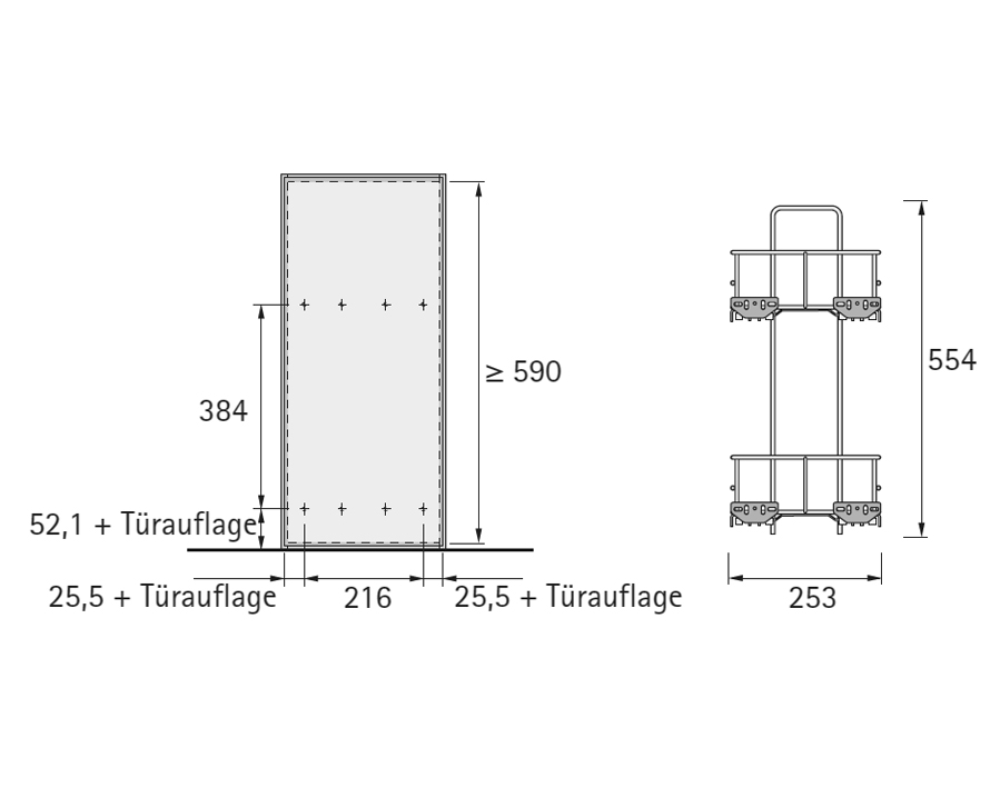 Elemento estraibile a 90°Cargo IQ plus 300, a 2 piani, per basi  