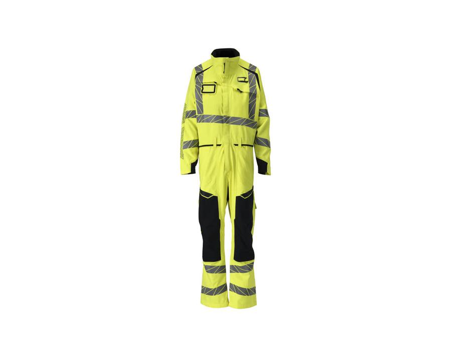 Tuta da lavoro con tasche porta-ginocchiere ACCELERATE MULTISAFE hi-vis giallo/blu navy scuro