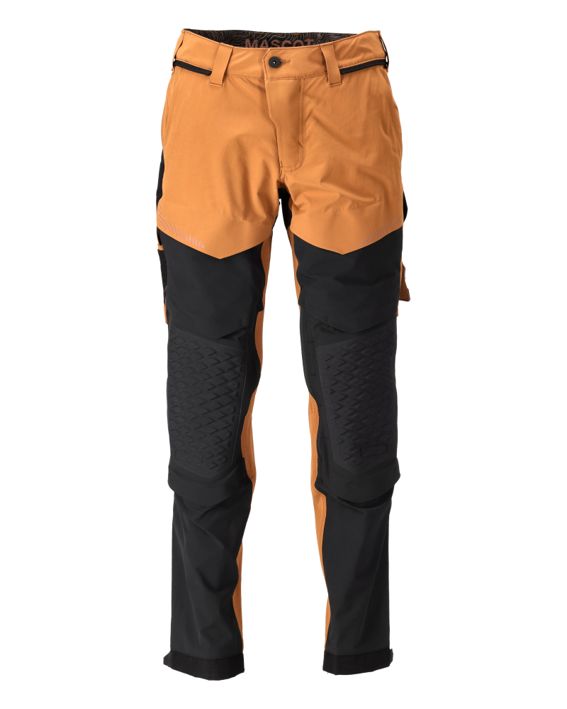 Pantaloni con tasche porta-ginocchiere CUSTOMIZED nocciola/nero